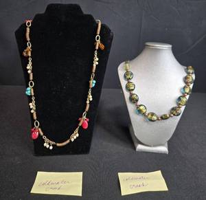 lot 113 image: Coldwater Creek Necklaces with Mixed Beads and Charms - displays not inc