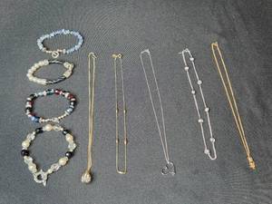 lot 126 image: Collection of Decorative Bracelets and Necklaces (inc Avon) with Mixed Beads and Charms - dlisplay  not inc