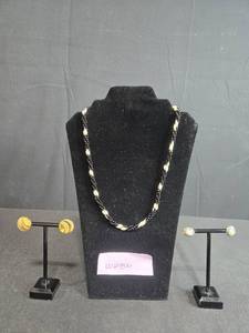 lot 140 image: Mixed Jewelry Set with Necklaces (one WHBM) and Clip-On Earrings - display not inc