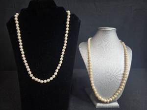 lot 159 image: Collection of Costume Jewelry Necklaces, Bracelets, Cufflinks and Pins - displays not inc