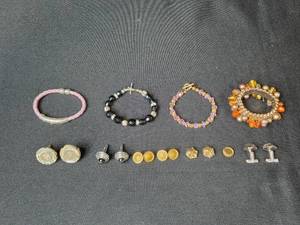 lot 167 image: Assorted Vintage Bracelets Earrings and Cufflinks Collection