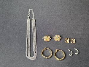 lot 188 image: Collection of Womens Fashion Jewelry Including Multi-Strand Necklace and Assorted Earrings - display not inc