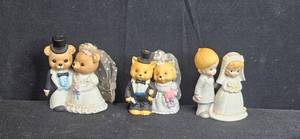 lot 216 image: Set of Vintage Wedding Couple Figurines by Lefton, Russ, and Homco