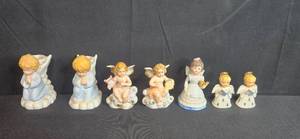 lot 218 image: Set of Vintage Angel Figurines Inc Lefton Japan and November Angel