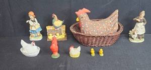 lot 222 image: Farm and Hen Figurine Collection Including Norleans and Farmland Friends