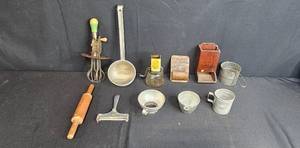 lot 232 image: Collection of Vintage Kitchen Tools and Utensils