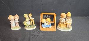 lot 238 image: Set of Vintage Figurines - Precious Moments, Gretchen, Lefton, Friendship Theme