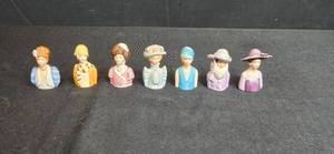 lot 239 image: Set of Avon Porcelain Lady Bust Thimbles 1982-1984