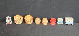 lot 275 image: Collection of 6 Vintage Ceramic Salt and Pepper Shaker Sets Animals Trucks and Novelty Designs