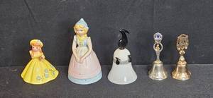 lot 277 image: Collection of Vintage Decorative Bells Including Souvenir and Figurine Styles