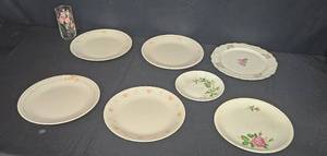 lot 284 image: Vintage Mixed Plates and Floral Glassware Collection - Corelle, W.S. George, Paden City, Hycroft