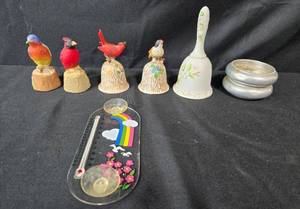lot 306 image: Collection of Bird Figurines, Decorative Bells, Silver-Tone VTG Wildlife Coasters