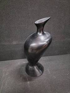 lot 3024 image: 23 tall Mexican Black Pitcher-style Ceramic VASE