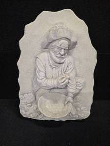 lot 3037 image: 3D Handmade GOLD PANNER Sculpture by Vista Arts in Colorado. Sandstone finish.