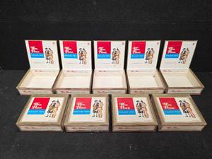 lot 3046 image: 9 Wm. Penn Willow Tips cigar boxes