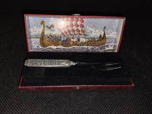 lot 3068 image: Vintage collectible Viking-inspired Konge Tinn Royal Pewter Fork