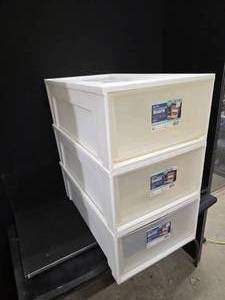 lot 3070 image: 3 Deep Underbed Drawers