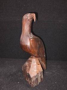 lot 3087 image: Maltese Falcon Hand-Carved Ironwood EagleFalcon 11 inches tall solid Hardwood
