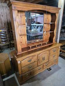 lot 3092 image: 8-Drawer Dresser with a Mirror Hutch