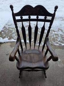lot 3097 image: Solid, Hardwood Rocking chair