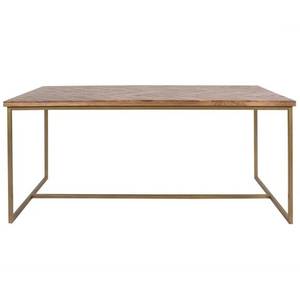 lot 7 image: NEW IN BOX Hayden 72 Herringbone Rectangular Wood Dining Table  Office Desk  Natural Gold Finish, Solid Construction, Modern Design