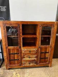 lot 22 image: Rustic Media Armoire - Heavy - Solid Wood - Really Cool Living