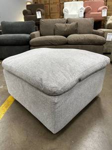lot 54 image: OPEN BOX My Cloud Slope Ivory Greige 30 Ottoman - Really Cool Living