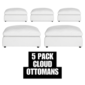 lot 32 image: Pack of 5 NEW IN BOX Peyton Cloud Ottoman  Pearl White - Really Cool Living