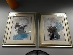 lot 59 image: Set of 2 Abstract Framed Prints  39  33 Each