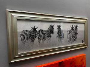 lot 61 image: Framed Zebra Print  41  17