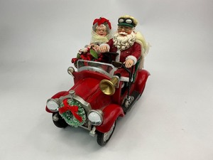 Kurt Adler Fabriche Santa & Mrs. Clause in Vintage Car