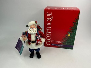 lot 93 image: 2001 Possible Dreams Clothtique Collection Star Spangled Santa with Box