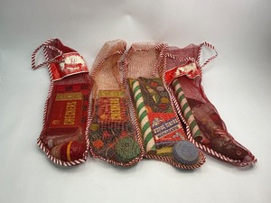 lot 109 image: 4 Vintage Christmas Stockings with Contents