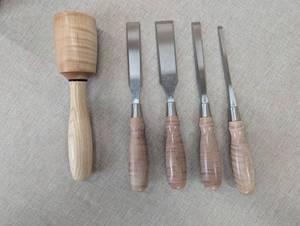 lot 25 image: Woodworking Chisel and Mallet Set (Blue Spruce Toolworks)