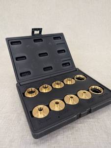 lot 31 image: 10 Piece Brass Router Bushing Set