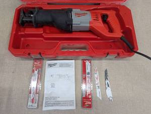lot 117 image: Milwaukee Sawzall Reciprocating Saw with Blades and Case