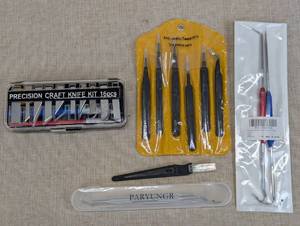 lot 138 image: Precision Craft Tool Set with Tweezers and Hooks