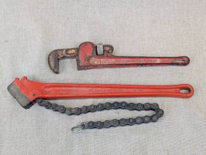 lot 147 image: Set of Fuller and Ridgid Pipe Wrenches