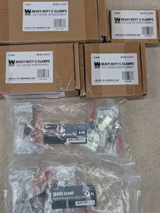 lot 148 image: Assorted Heavy-Duty C-Clamps and Toggle Clamps