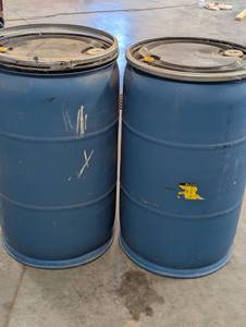 lot 177 image: Pair of Blue Plastic Drums