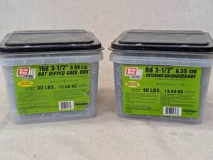 lot 153A image: Grip-Rite Galvanized Nails  2 Boxes, 30 lbs Each