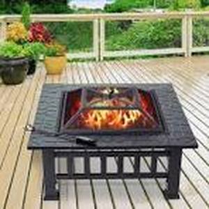 lot 1 image: Durango 32 In. X 16.9 In. Square Steel Charcoal Fire Pit