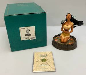 lot 3 image: Est. 175.00 - $300.00 Disneys WDCC (Pocahontas) Listen With Your Heart  Figurine In Original Box With COA  (Chips In Black Paint On Hair)