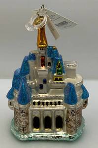lot 14 image: Esty. 285.00 - $300.00 Christopher Radko Disney Cinderella Castle Hanging Ornament (New Condition)