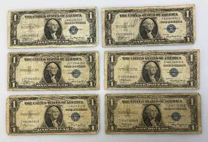 lot 152 image: 1935 A Silver Certificates 1 Dollar Blue Seal