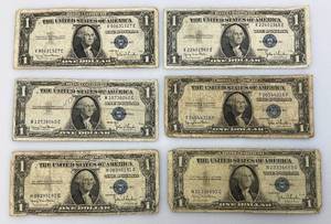 lot 157 image: 1935 D Silver Certificates 1 Dollar Blue Seal