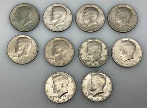 lot 167 image: Misc. 1970s Kennedy Half Dollars
