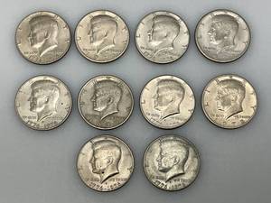 lot 170 image: Misc. 1970s Kennedy Half Dollars Including Bicentennial