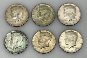 lot 177 image: 1967 40% Silver Kennedy Half Dollars