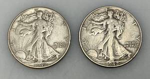 lot 180 image: 1942 90% Silver Walking Liberty Silver Half Dollars